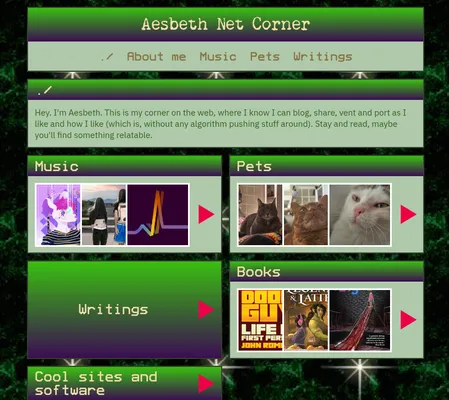 Screenshot of Aesbeth Net Corner