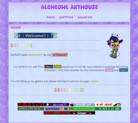 Screenshot of alcheowl arthouse