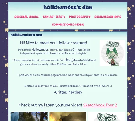 Screenshot of hollowmoss's den