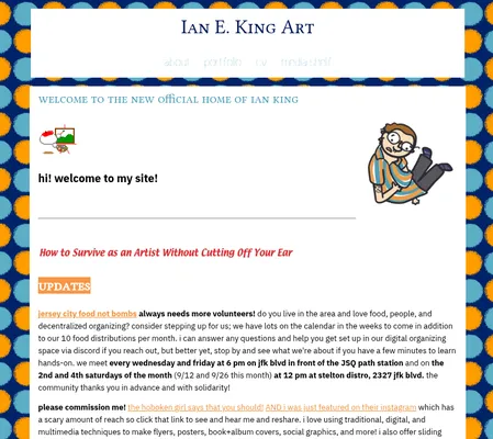 Screenshot of Ian E. King Art