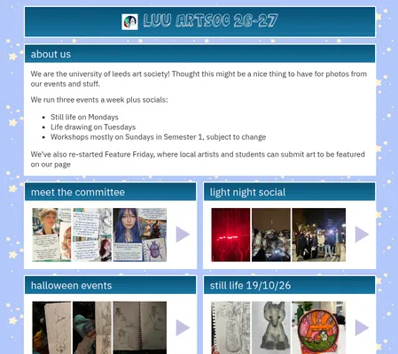 Screenshot of LUU ArtSoc 26-27
