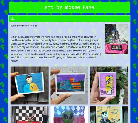 Screenshot of Art by Mouse Page