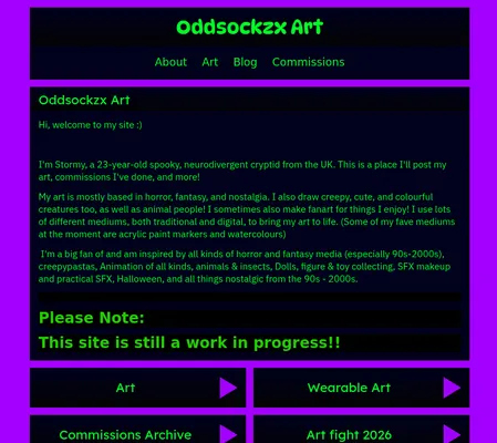 Screenshot of Oddsockzx Art