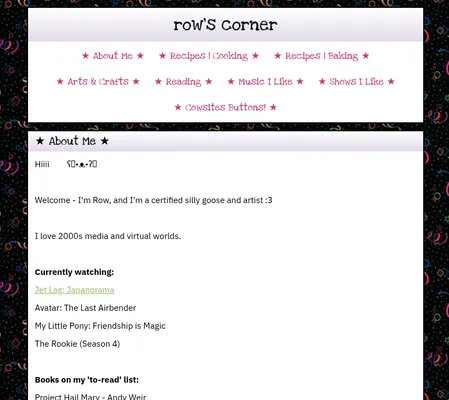 Screenshot of row's corner