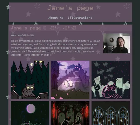 Screenshot of Jane's page