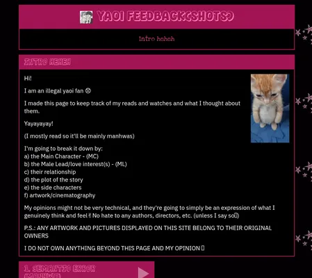 Screenshot of Yaoi Feedback(shots)